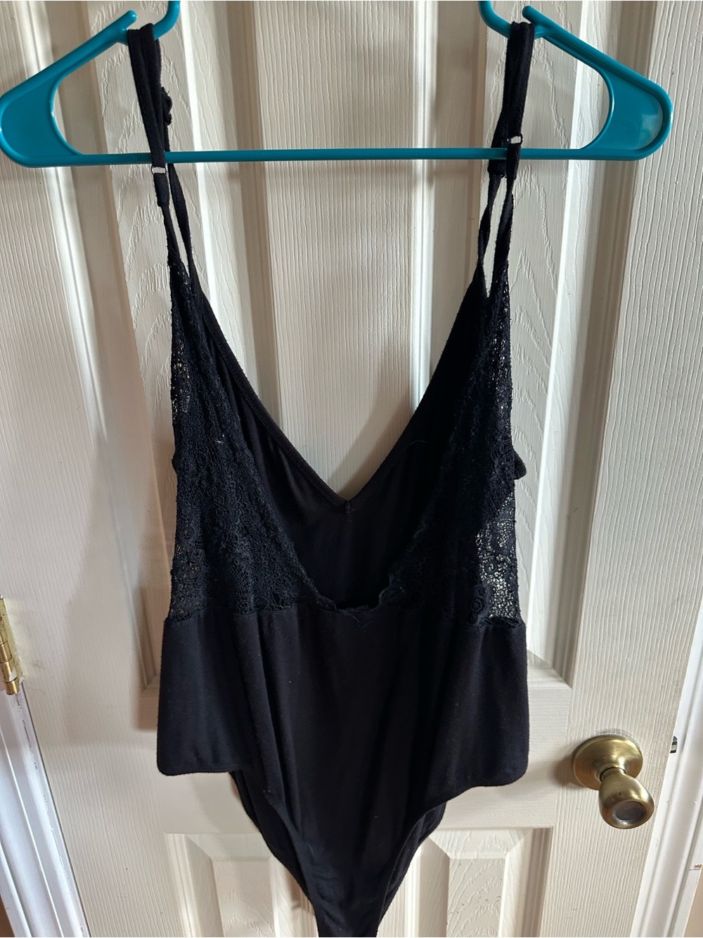 Black Lace-Trim Bodysuit